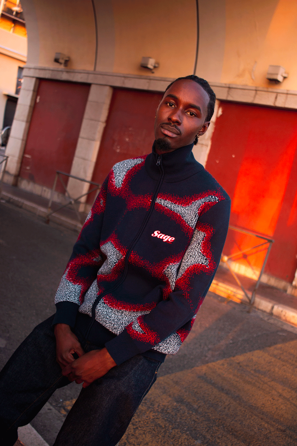 Navy "Brume" Zip Up